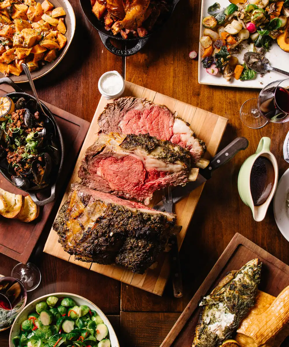 River Roast Table from Above - mobile version